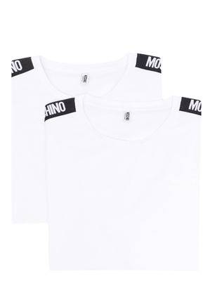 Moschino lot de deux t-shirts à patch logo - Blanc