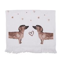 Gastendoekje Teckels beige bruin