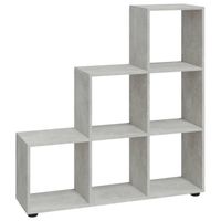 vidaXL Boekenkast trapvormig 107 cm bewerkt hout betongrijs - thumbnail