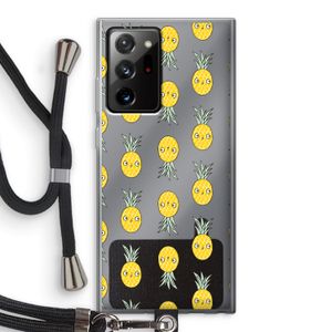 Ananas: Samsung Galaxy Note 20 Ultra / Note 20 Ultra 5G Transparant Hoesje met koord