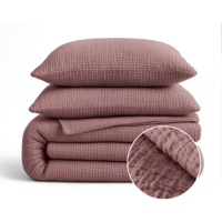 1+1 Gratis Wasbaar Lazy Dekbed Zonder Overtrek - Zonder Overtrek - Katoen Mousseline - Oud Roze - Dekbed-Discounter.nl