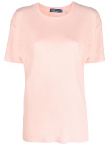 Polo Ralph Lauren t-shirt en lin à design chiné - Rose
