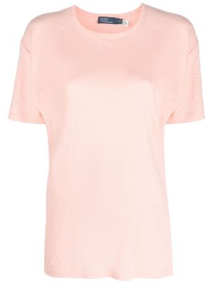 Polo Ralph Lauren t-shirt en lin à design chiné - Rose
