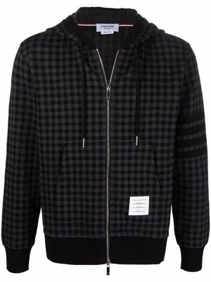 Thom Browne hoodie zippée Gunclub à carreaux - Noir
