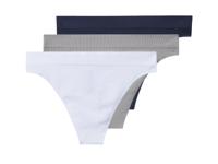 esmara Set van 3 dames strings (marineblauw/lichtgrijs/wit, S (36/38))