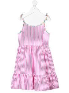 Ralph Lauren Kids robe rayée à design sans manches - Rose