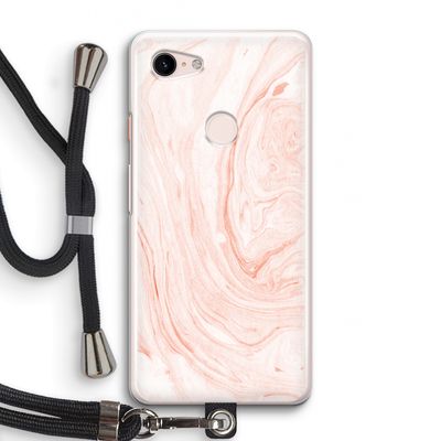 Peach bath: Pixel 3 Transparant Hoesje met koord