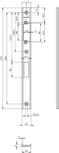 ASSA ABLOY N6503 Sluitplaat | RVS 24x270x6mm lip 40mm U-vormig | geschikt voor E-opener profix2DM| DR 2+4 - 10049738