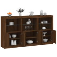 Dressoir met LED-verlichting 181,5x37x100 cm bruin eikenkleur