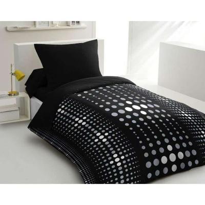 Steevy MicroFiber dekbed set - 1 dekbedovertrek 140x200 cm + 1 kussensloop 63x63 cm - zwart - huislinnen passie