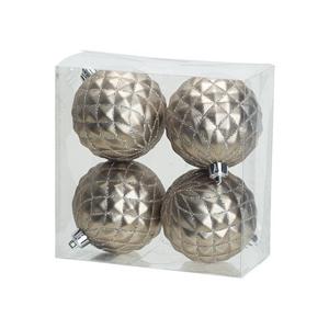 Kerstballen - 4x st - zilver - D8 cm - kunststof - luxe afwerking - kerstboomversiering