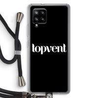 Topvent Zwart: Samsung Galaxy A42 5G Transparant Hoesje met koord Topvent Zwart: Samsung Galaxy A42 5G Transparant Hoesje met koord