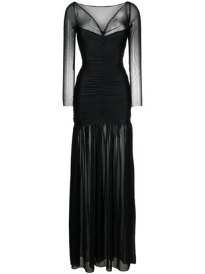Atu Body Couture robe longue à manches transparentes - Noir