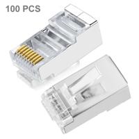 100 stuks Hoge kwaliteit RJ45 afgeschermd Plug Cat5 8P8C Lan Connector netwerk