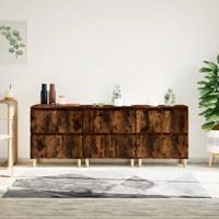 Dressoirs 3 st 60x35x70 cm bewerkt hout gerookt eikenkleurig