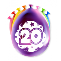 Party Ballonnen 20 Jaar (8st) - thumbnail