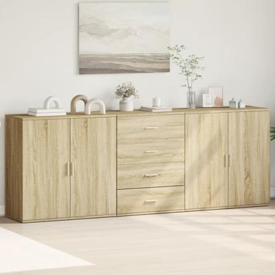 Dressoirs 3 st bewerkt hout sonoma eiken