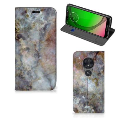 Motorola Moto G7 Play | Standcase | Marmer Grijs
