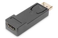 Digitus DB-340602-000-S DisplayPort / HDMI Adapter [1x DisplayPort stekker - 1x HDMI-bus] Zwart Afgeschermd (dubbel), Afsluitbaar, Geschikt voor HDMI - thumbnail