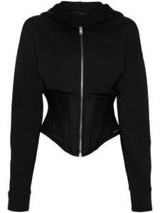 Mugler hoodie à détail de corset - Noir