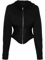 Mugler hoodie à détail de corset - Noir