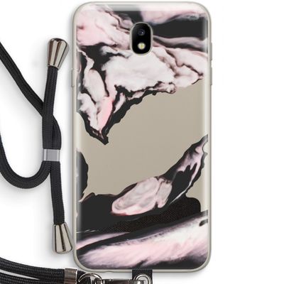 Roze stroom: Samsung Galaxy J7 (2017) Transparant Hoesje met koord
