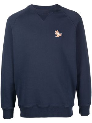 Maison Kitsuné sweat à logo brodé - Bleu