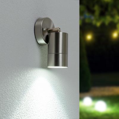 Lago LED Wandlamp RVS - 5 Watt 400 lumen - IP44 Waterdicht - GU10 - 6000K Daglicht Wit - Dimbaar - Kantelbaar - Binnen en buiten - Modern