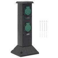 VidaXL Tuinstopcontact kolom 4-wegs 16x16x39,5 cm zwart en groen