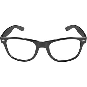 Party/verkleed bril metallic zwart kunststof   -