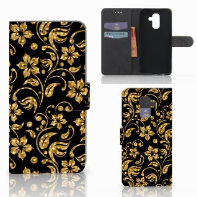 Samsung Galaxy A6 Plus 2018 Hoesje Gouden Bloemen Samsung Galaxy A6 Plus 2018 Hoesje Gouden Bloemen