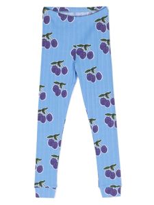 Mini Rodini legging nervuré à imprimé Plum - Bleu