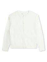 Chloé Kids cardigan à bords festonnés - Blanc