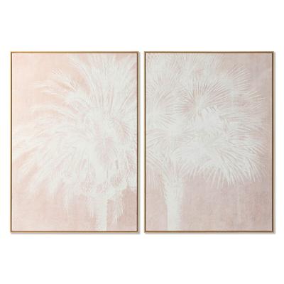 Schilderij Home ESPRIT Wit Beige Palmen Tropisch 100 x 4 x 140 cm (2 Stuks)
