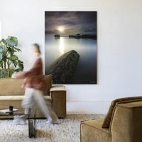 Urban Cotton Wandkleed 'Batu Lamunan' 110 x 145cm in Frame - black