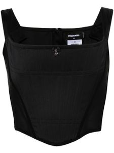 DSQUARED2 haut corset à empiècements en mesh - Noir