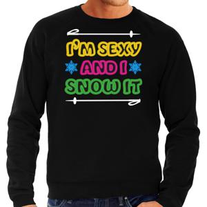 Apres ski sweater voor heren - im sexy and i snow it - zwart - wintersport