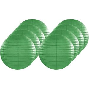 8x Donker groene lampionnen rond 25 cm   -