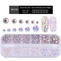 Nagel flat-back AB Crystal Strass 3D Charm Gems DIY manicure Nail Art decoraties (02)