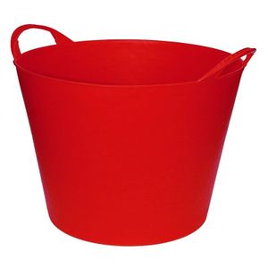 Flexibele emmer/wasmand/kuip rood 42 liter   -