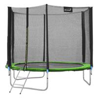 Trampoline Ø244 cm met veiligheidsnet, ladder en gevoerde stokken Groen tot 150kg HAUKI