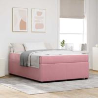 Bedframe met matras met matras Roze 140 x 200 cm Fluweel