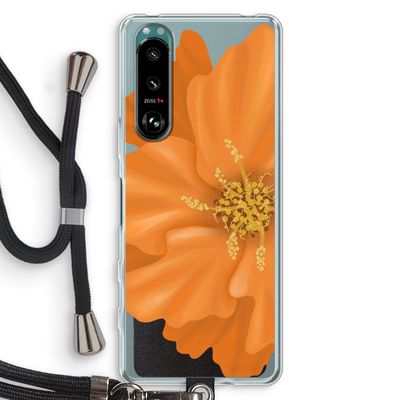 Orange Ellila flower: Sony Xperia 5 III Transparant Hoesje met koord