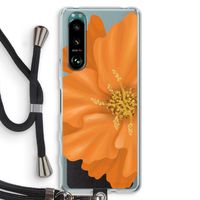 Orange Ellila flower: Sony Xperia 5 III Transparant Hoesje met koord