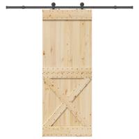 Schuifdeur met beslag 90x210 cm massief grenenhout