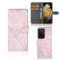 Samsung Galaxy S21 Ultra | Bookcase | Marble Pink - Origineel Cadeau Vriendin