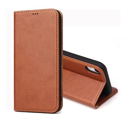 Dermis textuur PU horizontale Flip lederen case voor iPhone XR met houder & kaartsleuven & portemonnee (bruin)