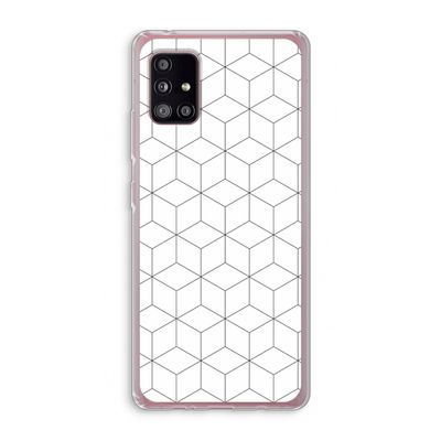 Zwart-witte kubussen: Samsung Galaxy A51 5G Transparant Hoesje