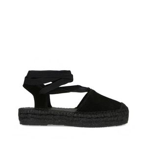 Manfield suède espadrilles zwart