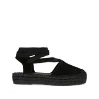 Manfield suède espadrilles zwart - thumbnail